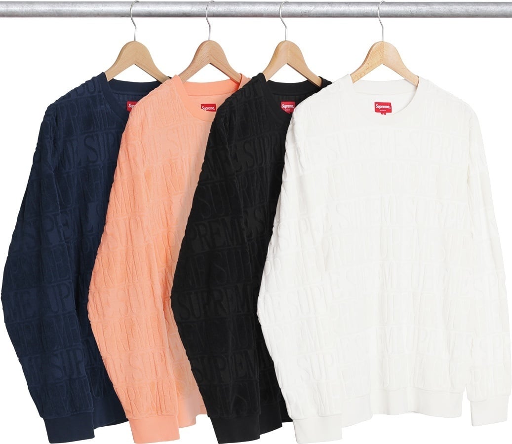 Logo Stripe Terry Crewneck